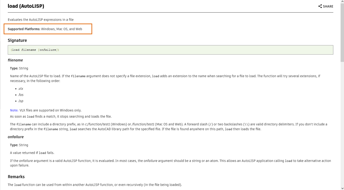AutoLISP is now available in <a href="/AutoCAD/">Autodesk AutoCAD</a> and AutoCAD LT on Windows, AutoCAD on Mac and AutoCAD web app... knowing the functions available by product/platform is critical. The 2024 AutoLISP documentation contains tables and updated Supported Platforms info. help.autodesk.com/view/OARX/2024…