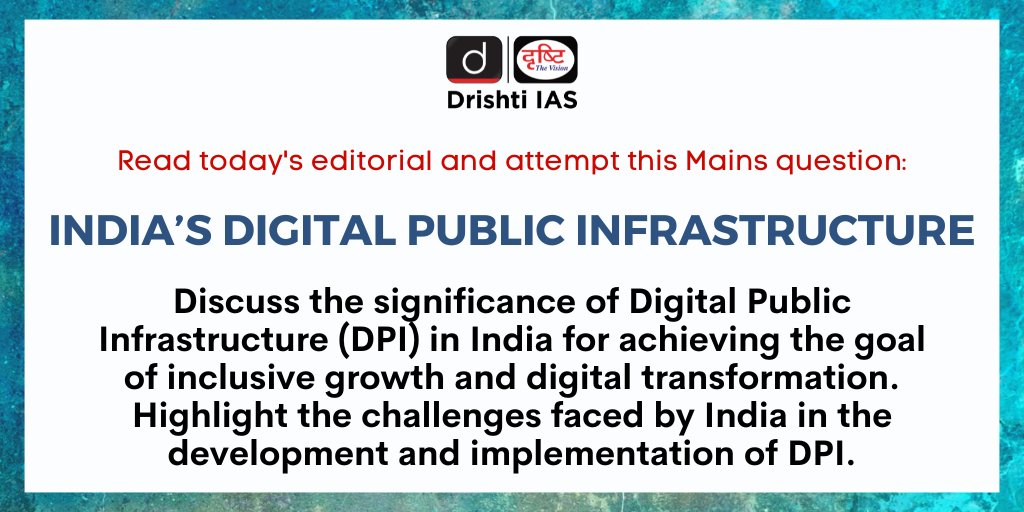 Drishti IAS English on Twitter "This editorial is based on “India’s DPIs, catching the next