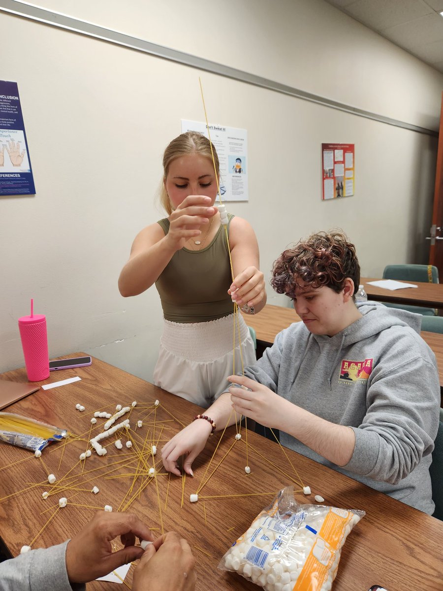 We're thinking about group roles and building towers in Dr.  Metcalf's SPCH 1311 class today.