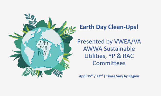 VA_AWWA's tweet photo. Please join us for Earth Day Clean-ups across Virginia!  
NoVA: Sat, 4/15, 12:00 – 2:00 PM
Central VA: Sat, 4/22, 10:00 AM – 12:00 PM
Eastern VA: Sat, 4/22, 9:00 – 10:30 AM
Registration is required. Please visit https://t.co/0z2rvfXGYF https://t.co/82kCnqtNR8