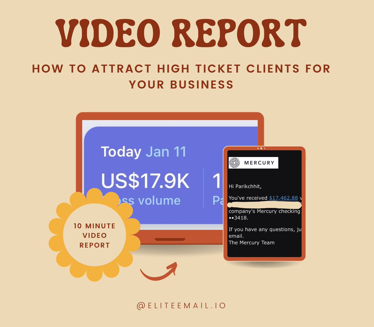 lifeofsplashh's tweet photo. Tired of annoying $500-$1k/retainer clients?

I've made a 10-minute video that teaches you how to attract HIGH-TICKET clients, allowing you to have easy $10k months and charge more for your business.

LIKE, RT &amp; comment "TateFree" and I will DM you the video

(Must be following) https://t.co/aGmLKbhPHV