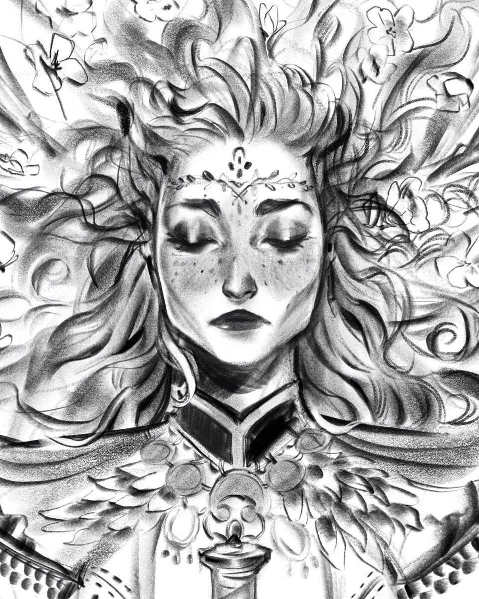 Linu1's tweet image. I never shared this one. I made it last year … I was making some research for a bigger illustration. I don’t know if I will finish it one day.
 You can find it on my last artbook :). 

Have a good day. 
#procreate #procreatebrush