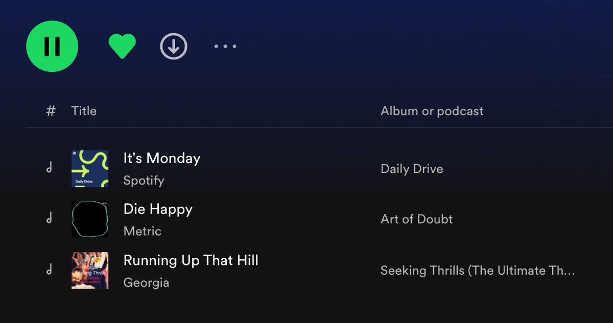 jcsalterego's tweet image. spotify trying to tell me something but not sure what
