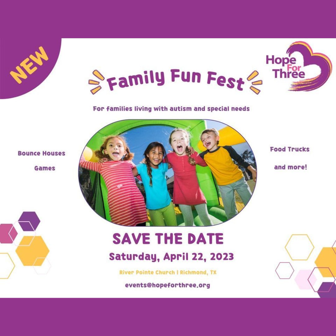 AparaAutism's tweet image. Save the date for @Hope_for_three Family Fun Fest! 🎪  This festival is designed to bring together families to have fun and foster a sense of community and acceptance...

allevents.in/richmond/famil….

#HopeForThree #apara #autism #fun #event #carnival #autismcommunity