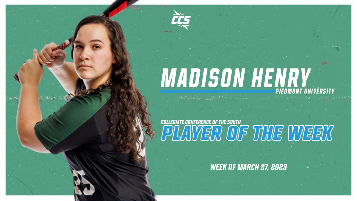 🏅𝗖𝗖𝗦 𝗣𝗹𝗮𝘆𝗲𝗿 𝗼𝗳 𝘁𝗵𝗲 𝗪𝗲𝗲𝗸🏅

👉 Madison Henry | <a href="/PiedmontLions/">Piedmont Lions</a>

📋 The senior had a BIG week in helping lead Piedmont to a perfect 6-0 mark
▪️.579 Avg.
▪️2 Home Runs
▪️11 RBIs 
▪️6 Runs 

Congrats😤 

🔗 bit.ly/40HNhoP

🥎 | #CCS