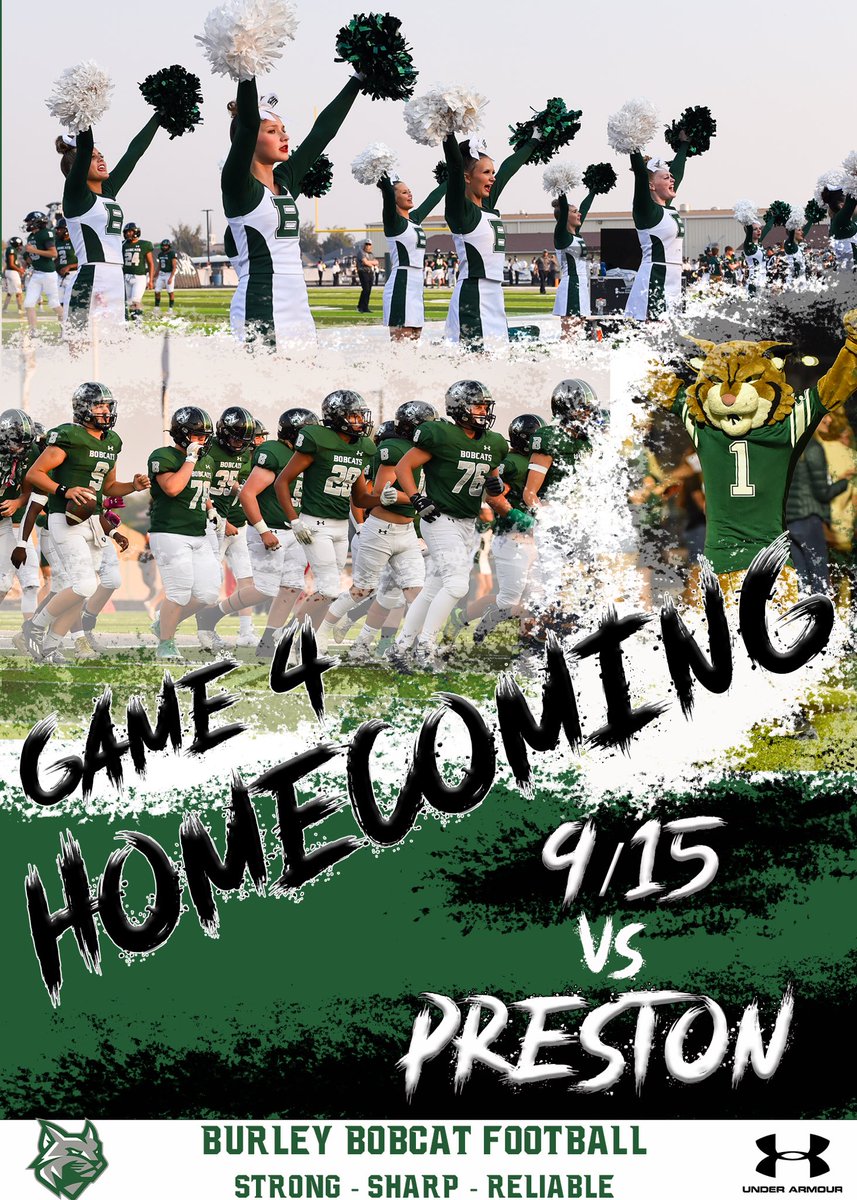 Home games at Burley Skaggs Field are not just a game they are an EVENT!!! Home Game 2 (week 4): Homecoming! Bring your school pride and celebrate BHS! Wear Green and pack the seats! #TheForgeIgnited #BRT23 #idpreps