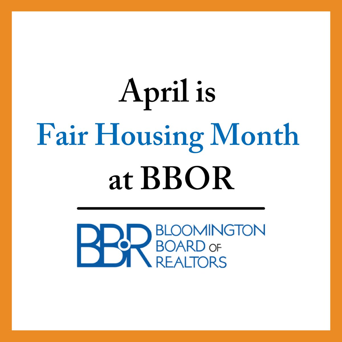 BloomingtonBOR's tweet photo. Throughout April, BBOR will be sending out information to help educate our members on fair housing and equal housing opportunities. We hope everyone takes the time to educate and re-educate themselves on this very important topic! https://t.co/OEkAAmKw5i