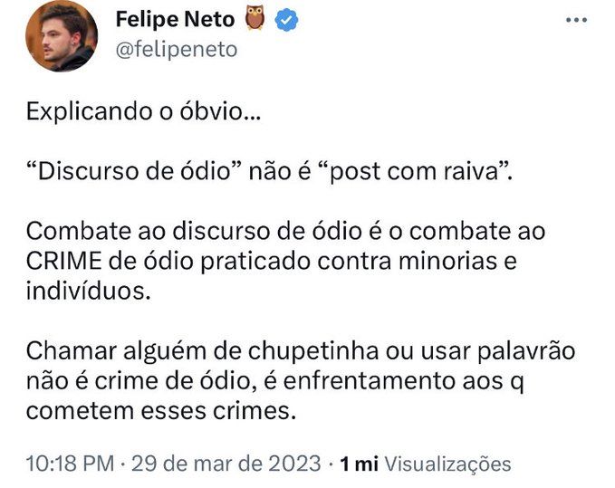 KimKataguiri's tweet photo. Resumindo: discurso de ódio é quando for dos outros, quando for da nossa turminha é apenas raivinha. https://t.co/GYJcVfpITR