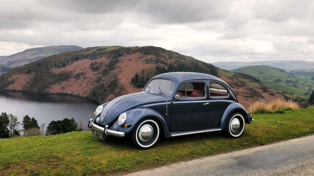 Test driving another electric Beetle in the Welsh countryside. It's a tough job, but someone's got to do it. 😆❤️👍 #voltswagen #vwbeetle #electricbeetle #beetle #vwfusca #volkwagen
