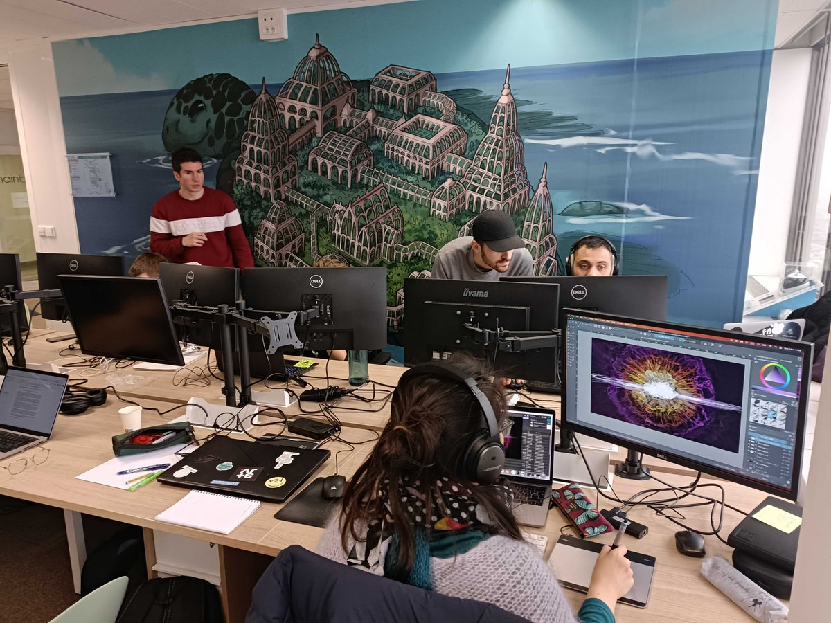 TheWinkyverse_'s tweet photo. Drumroll please...🥁 The 48-hour game creation marathon has come to an end! 🎉

MainBot hosted an epic Scientific Game Jam this weekend, powered by the Leprince-Ringuet laboratory of the Institut Polytechnique de Paris! 🔬

Five teams of fierce game designers, programmers and graphic designers created games around facinating subjects like the mysteries of the cosmos' history, scientific intricacies of solar panels, or even the quantum vortex. 🤩

Check out the games here 👉 https://t.co/rbmB9OAhfO

You can now vote for the public's favorite 👉 https://t.co/9eM2vCx57u

The results will be announced on Wednesday, 12 April, from 6.30 pm to 9 pm. It takes place on this virtual space: https://t.co/PwvcvyxQxI