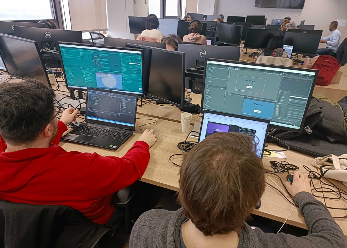 TheWinkyverse_'s tweet photo. Drumroll please...🥁 The 48-hour game creation marathon has come to an end! 🎉

MainBot hosted an epic Scientific Game Jam this weekend, powered by the Leprince-Ringuet laboratory of the Institut Polytechnique de Paris! 🔬

Five teams of fierce game designers, programmers and graphic designers created games around facinating subjects like the mysteries of the cosmos' history, scientific intricacies of solar panels, or even the quantum vortex. 🤩

Check out the games here 👉 https://t.co/rbmB9OAhfO

You can now vote for the public's favorite 👉 https://t.co/9eM2vCx57u

The results will be announced on Wednesday, 12 April, from 6.30 pm to 9 pm. It takes place on this virtual space: https://t.co/PwvcvyxQxI