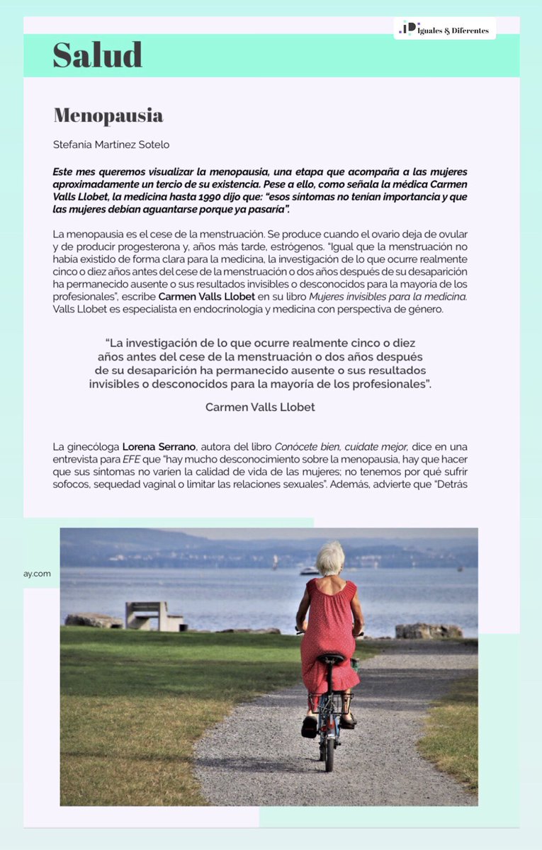 StefaniaMarSol3's tweet photo. La menopausia, una etapa que acompaña a las mujeres aproximadamente un tercio de su existencia.”

#mujer #género #salud #menopausia 

https://t.co/kjgLnmFOh3 https://t.co/gvdhLCz877