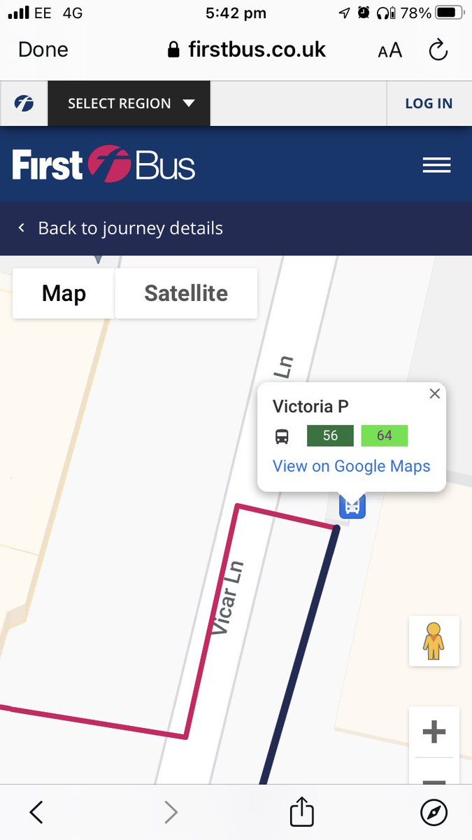 fitful_head's tweet photo. @FirstWestYorks Thank you. But the planner doesn’t show the 52 as leaving from there. And when I’ve been using the app on my phone it’s been sending me to Victoria M (on the old route) https://t.co/47LAcd6jrX