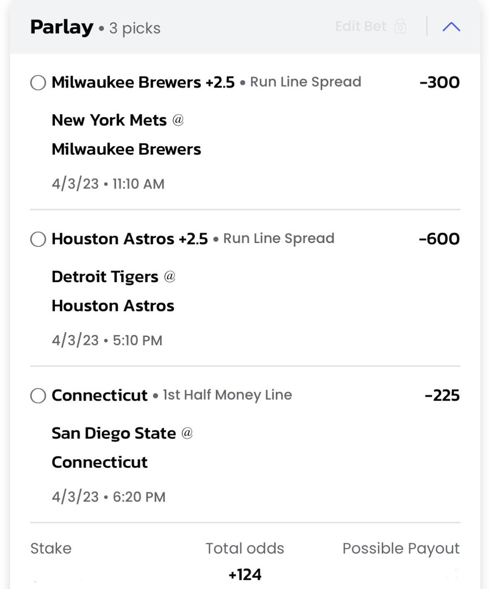 TripleJSports3's tweet photo. Day 9, Triple J Bankroll Builder

🔒 @Joe_Lang_ Brewers +2.5
🔒@JRogersLocks Astros +2.5
🔒@Jake_Kniep Uconn 1H ML

1U, +124 on MGM, 📕 Book it https://t.co/XBSIPMIIqI