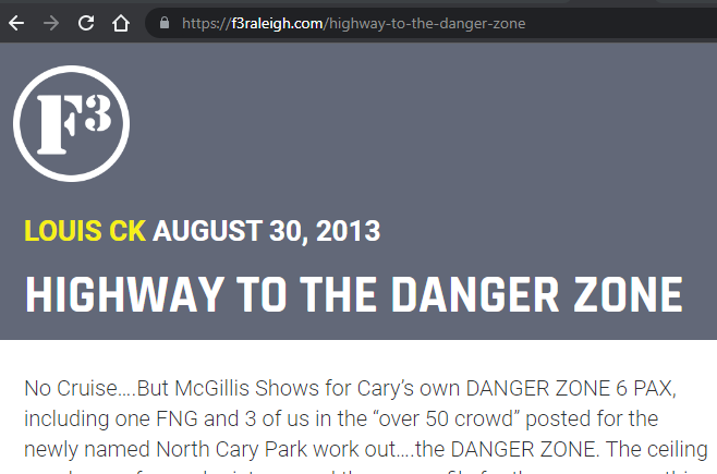 F3 Cary Apex (@f3carpex) on Twitter photo How did <a href="/F3DangerZone/">F3 Danger Zone</a> get it's name?
The godfather of Carpex, <a href="/redheadedcuban/">Joel Maher (f3: CK)</a> CK, was first to plant the flag - during the early days he suffered a broke rib on the climbing rock (yes we have a rock), busted shin on the wall, bruises on the park sign. Thus was born DANGER ZONE💥 How did <a href="/F3DangerZone/">F3 Danger Zone</a> get it's name?
The godfather of Carpex, <a href="/redheadedcuban/">Joel Maher (f3: CK)</a> CK, was first to plant the flag - during the early days he suffered a broke rib on the climbing rock (yes we have a rock), busted shin on the wall, bruises on the park sign. Thus was born DANGER ZONE💥