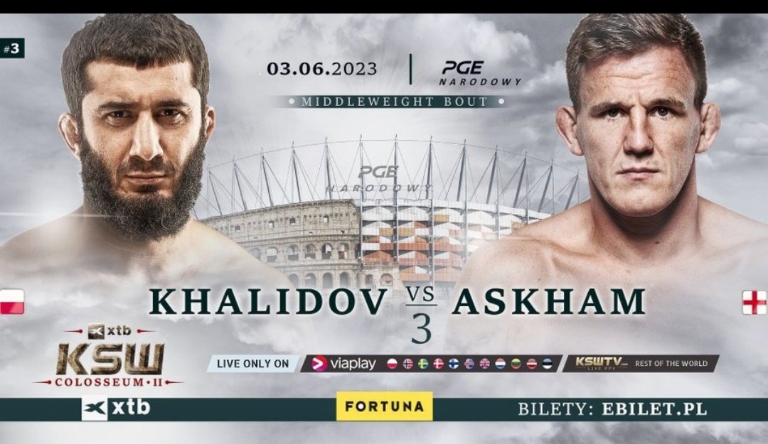 KIMURA_NEWS's tweet photo. C'est un combat de rêve qui se déroulera en main event du #KSW #ColosseumII le 3 juin prochain.

Il s'agit du 3ème combat entre l'ancien champion MW du KSW et du BAMMA, @scottaskham1 et l'ancien champion LHW, double champion MW et légende du KSW, @mamedkhalidov. 

👇 https://t.co/1cPkH27goq