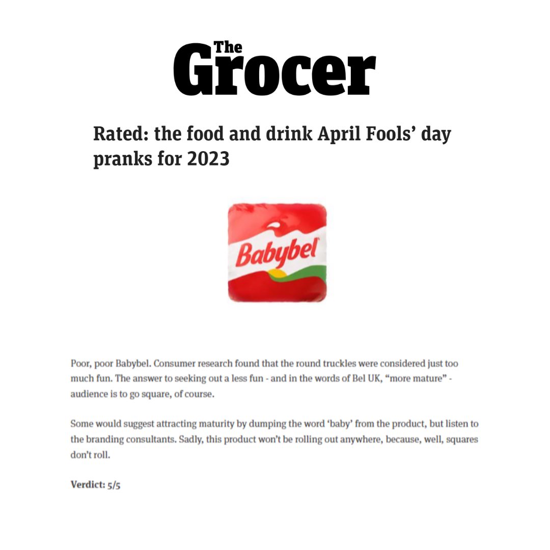 Great PR is no joke, but this April Fools’ we fueled the news agenda with our playful, headline hitting stories for clients Babybel and THORPE PARK Resort… instagram.com/p/CqlMxYsopFP/…