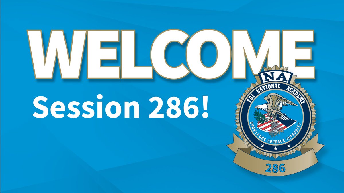 FBINAAQuantico's tweet photo. Welcome, FBINA Session 286, on their official first day at the FBI National Academy! π#Session286 #FBINA #FBINAA #NewKidsOnTheBlock https://t.co/TTuMZM85Uz