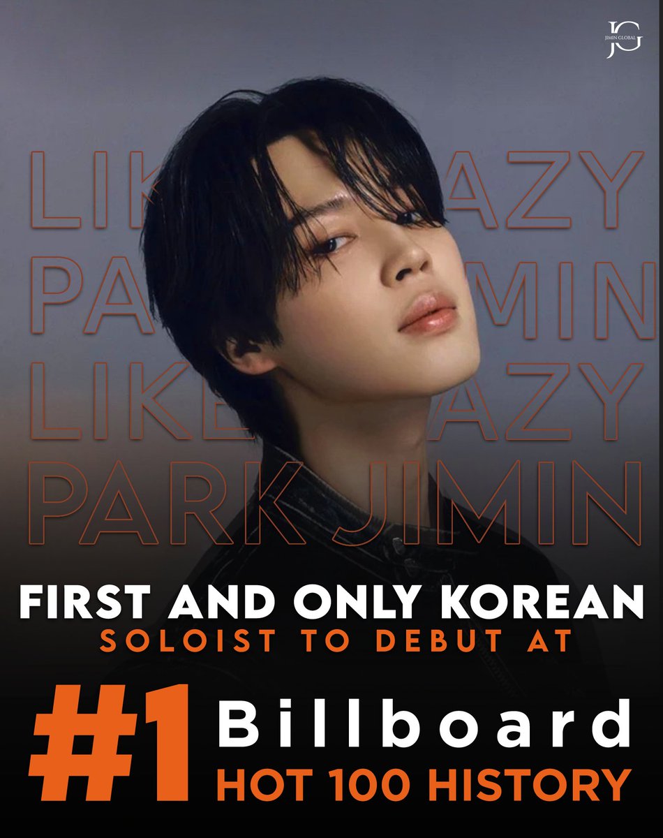 Park Jimin is now the FIRST and ONLY K-Pop and Korean Soloist to debut #1 on Billboard Hot 100 in HISTORY!! 🥳

Jimin achieved this with "Like Crazy" from his first ever solo album FACE.

CONGRATULATIONS JIMIN!! 👏
PROUD OF YOU JIMIN

#LikeCrazyNo1Hot100
#JiminNo1Hot100

JIMIN