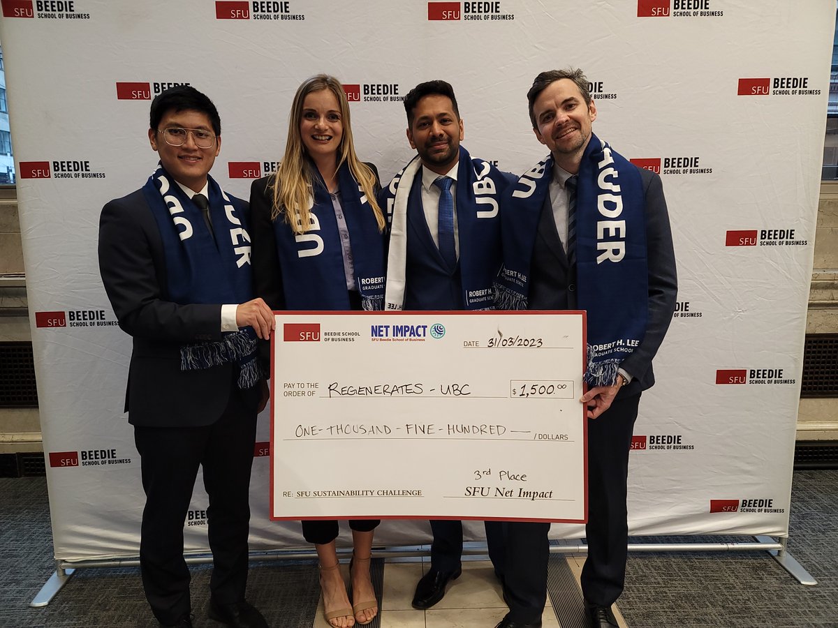 2023 SFU Net Impact Sustainability Challenge Winners!

1st Place: Team EcoAgile from HEC Montréal
2nd Place: Team Net Present Impact from University of Victoria
3rd Place: Team Regenerates from The University of British Columbia
Best Speaker: Rey Shen from TMU
Congratulations!