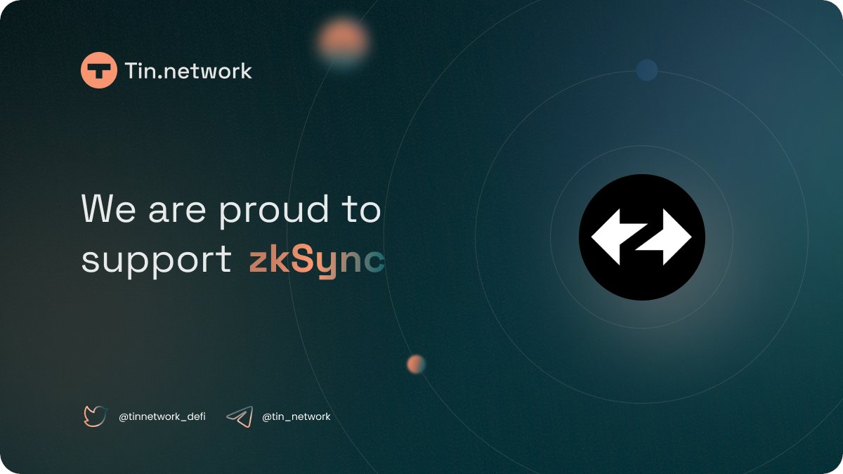 Tin.network now supports <a href="/zksync/">ZKsync</a> 

👉 zkSync Era: the future-proof zkEVM Scaling Ethereum's security and values.

#zkSyncEra #zkEVM #Defi #Ethereum