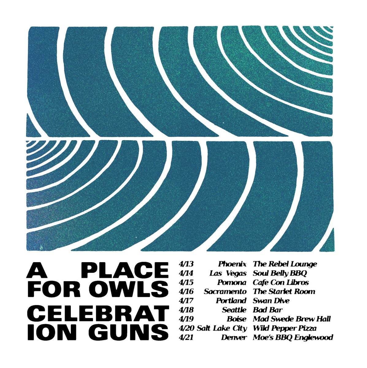 Babies, we’re going on a little west coast run with our buds <a href="/celebrationgunz/">Celebration Guns</a> and playing with very good bands in every city.