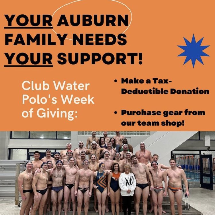 We need your help! 

(All links are on our instagram page: auburnwaterpoloclub)