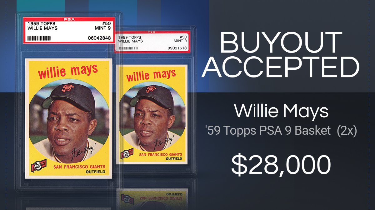 📢 Breaking News - Buyout Offer ACCEPTED

Collectable Shareholders ACCEPTED the $28,000 offer on the Willie Mays ‘59 Topp’s PSA 9 Basket - Congrats to all shareholders 🎉