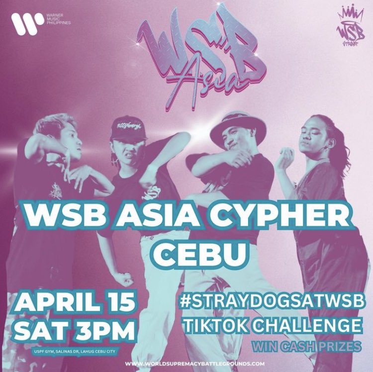 marcoselorio7's tweet photo. #wsbasiacollabfest continues in Cebu City on April 15. We will have web3 panel talks, street dance battles, collabs, #straydogs tiktok challenge & cypher to @felipsuperior ‘s music. Join us on stage @ USPF gym. RT
#felipatwsb #wsbasia #wsbasiacollabfest #coinchella https://t.co/RaTt5iWkc5