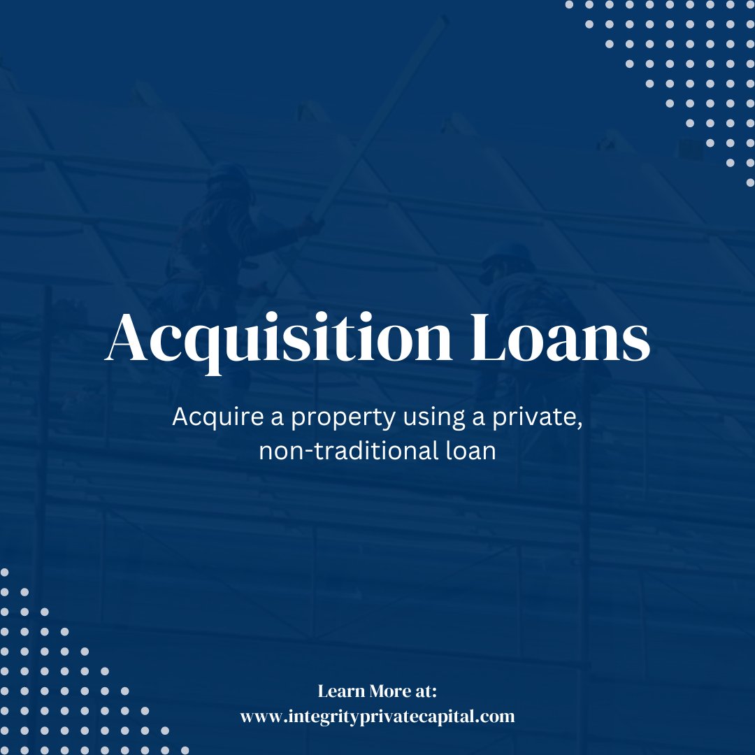 Looking to acquire a property, but find yourself blocked by traditional bank requirements? Reach out to our team and learn more about our acquisition loans.
integrityprivatecapital.com