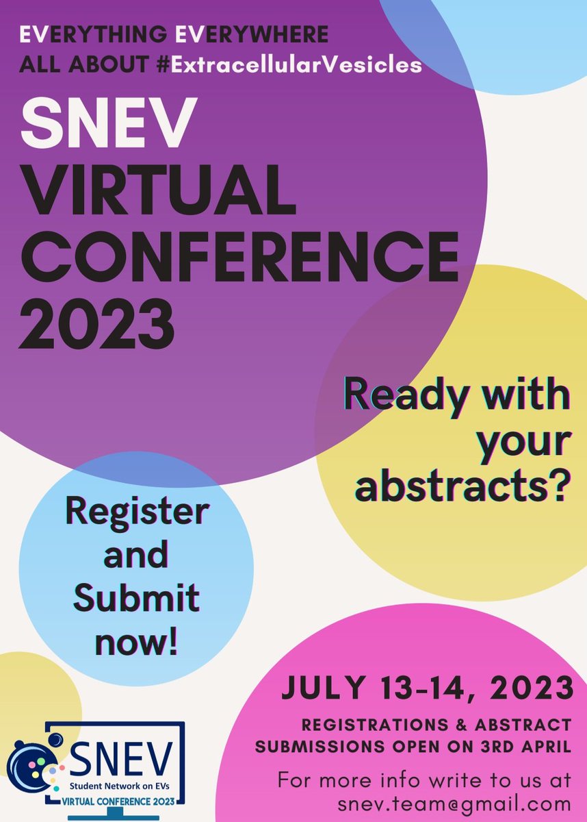 #SNEV is very excited to announce our vConference 2023! We have some fantastic speakers lined up! So register and start submitting your abstracts now! Follow the link to register and submit your abstracts - forms.gle/uM6V2RwcQaxkwf…
See you in July !