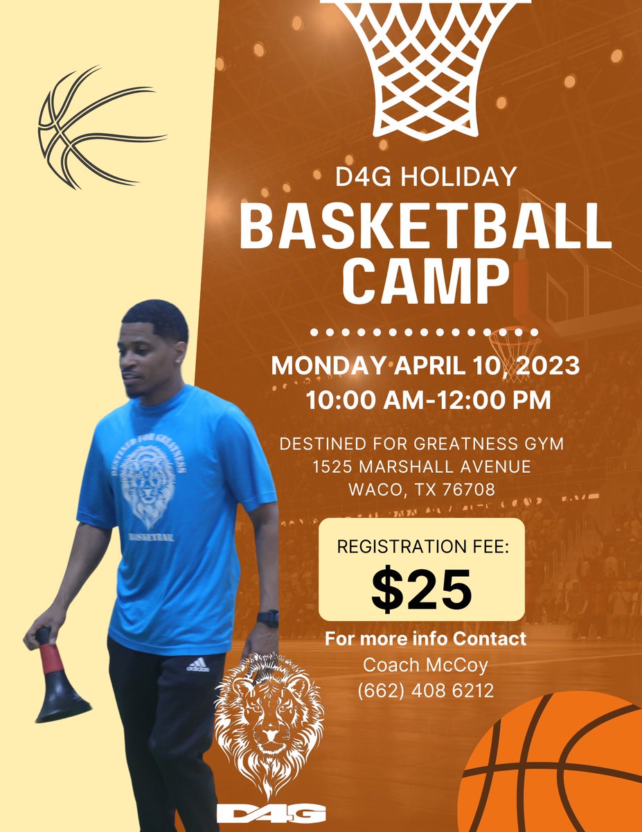 D4GB_Basketball's tweet photo. Destined For Greatness Holiday Basketball Camp. Monday April 10th from 10AM-12PM. Championships are won in the off-season. Let’s work. PRAY, GRIND, 🔁.
#weGrinddifferently https://t.co/wMsNYHaFys