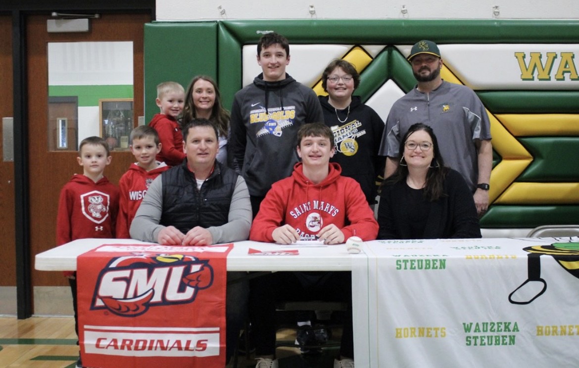 WS_Hornets's tweet image. Wednesday, March 29th: Wauzeka-Steuben Signing Day!

Caydon Lomas signed his letter of intent to play baseball at St. Mary's University in Minnesota!

Seth Bunders signed his letter of intent to play basketball at UW Platteville! 

Congratulations and Good Luck!