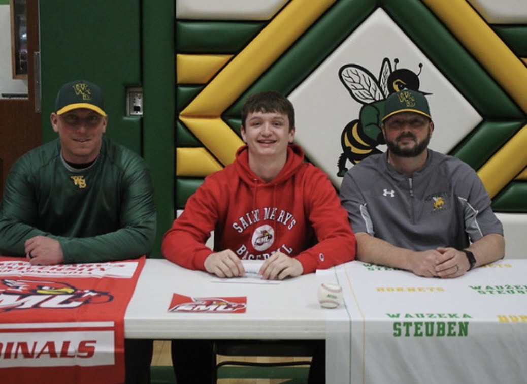 WS_Hornets's tweet image. Wednesday, March 29th: Wauzeka-Steuben Signing Day!

Caydon Lomas signed his letter of intent to play baseball at St. Mary's University in Minnesota!

Seth Bunders signed his letter of intent to play basketball at UW Platteville! 

Congratulations and Good Luck!