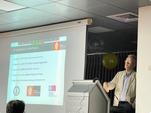 RHUL_Law's tweet photo. Our Prof @nicklhardwick2 last week presented on his @PrisonsDataESRC research with @DrRosieMeek at the @esc_eurocrim (European Society of Criminology)
⁩ #Prisons Working Group meeting in Tel Aviv. 
The project analyses 20 years of ⁦@HMIPrisonsnews
⁩ surveys. 🌟🌟🌟👇🏾👇🏻 https://t.co/QR8uQWy4wM