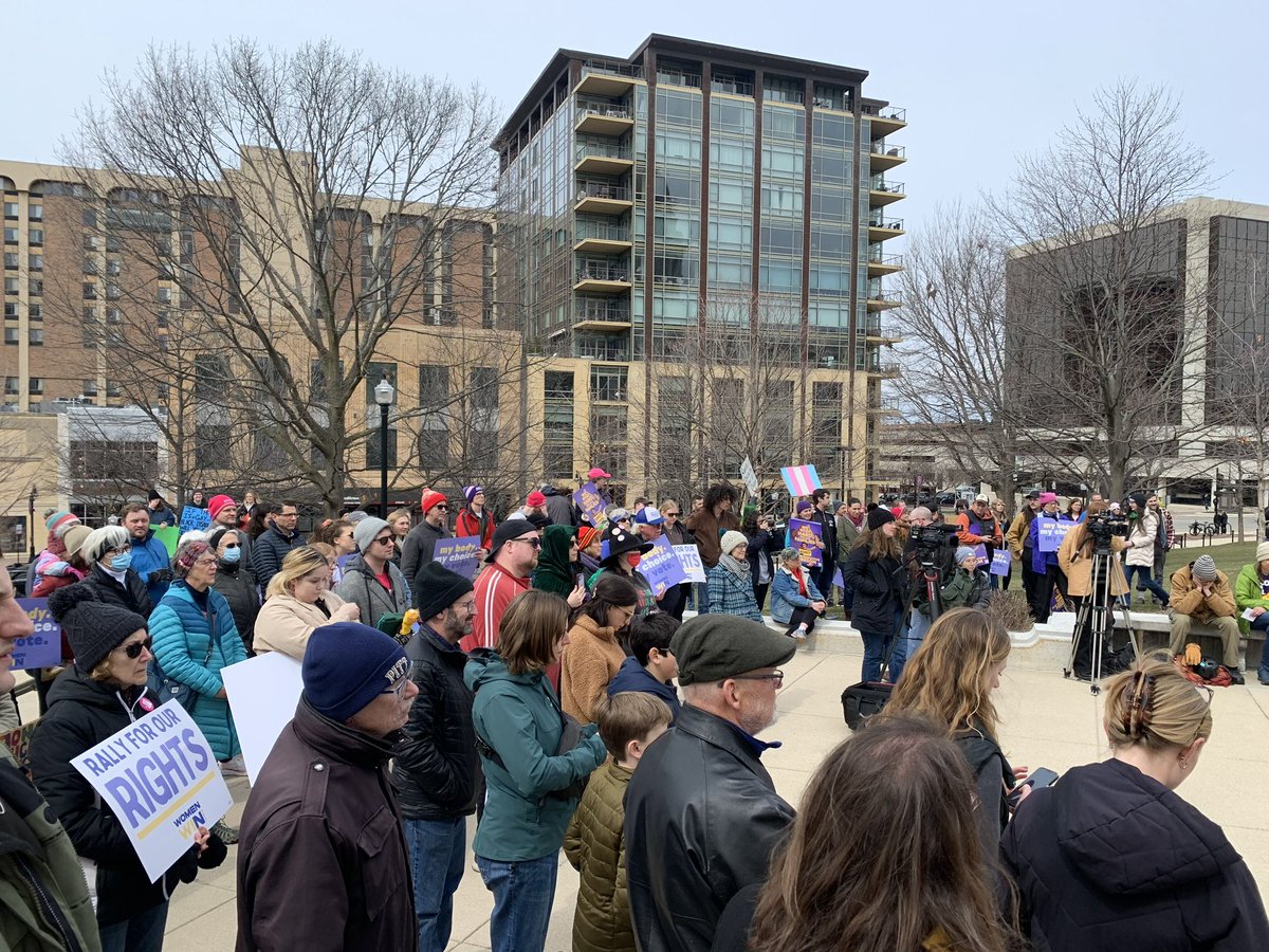 SarahforWI's tweet photo. Yesterday, Madison showed up for reproductive rights. 

Tomorrow, Wisconsin is going to elect a Supreme Court Justice who believes in them. 

If you don’t already have a plan to vote, head to https://t.co/dLOEX7KgD3, then tell 3 friends to do the same. Let’s get this done! https://t.co/L3DCJeNOOP