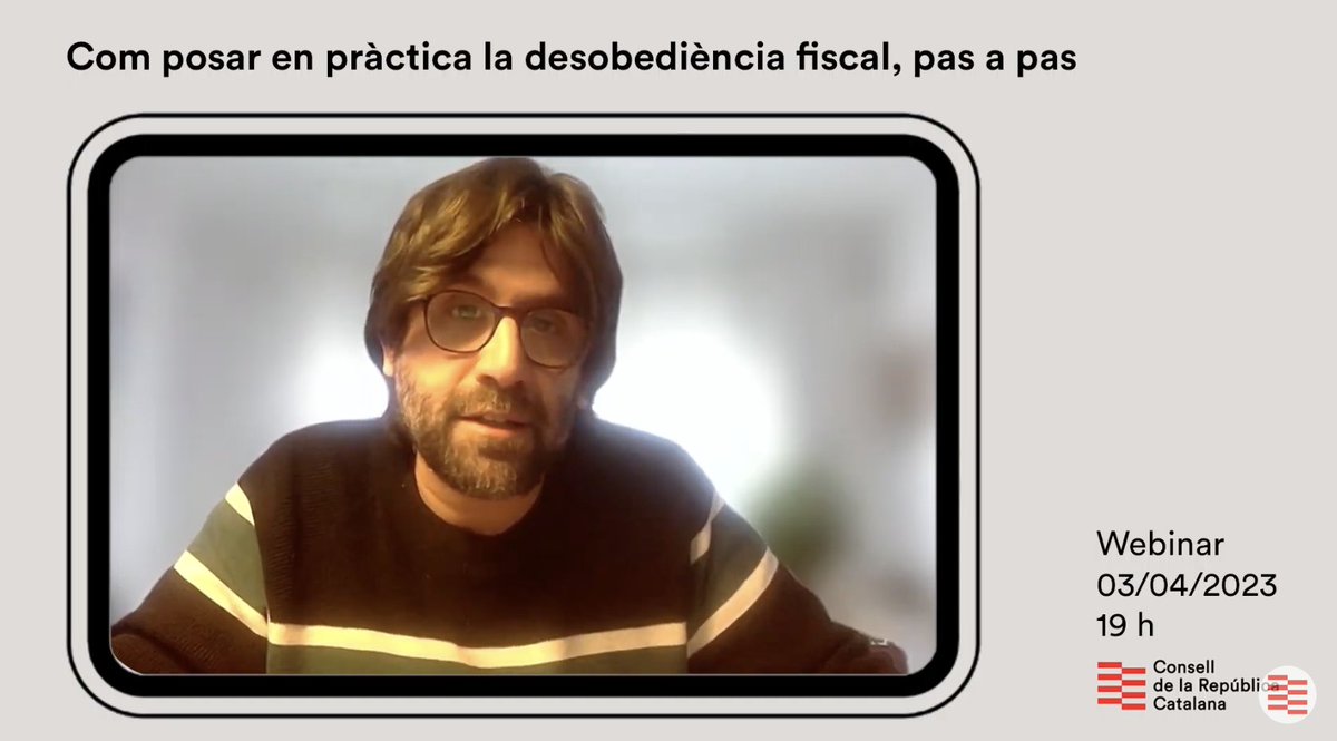 ConsellRep's tweet photo. 🔴Formació #ProuMonarquia23, amb el conseller @fuster_guillem: 

"És una campanya per desplegar una política de confrontació pràctica perquè la desobediència fiscal desgasti l'Estat espanyol"

▶️Segueix el directe: 
https://t.co/Psb22UPWkf

#PreparemNos https://t.co/tLZZxGr6Ey