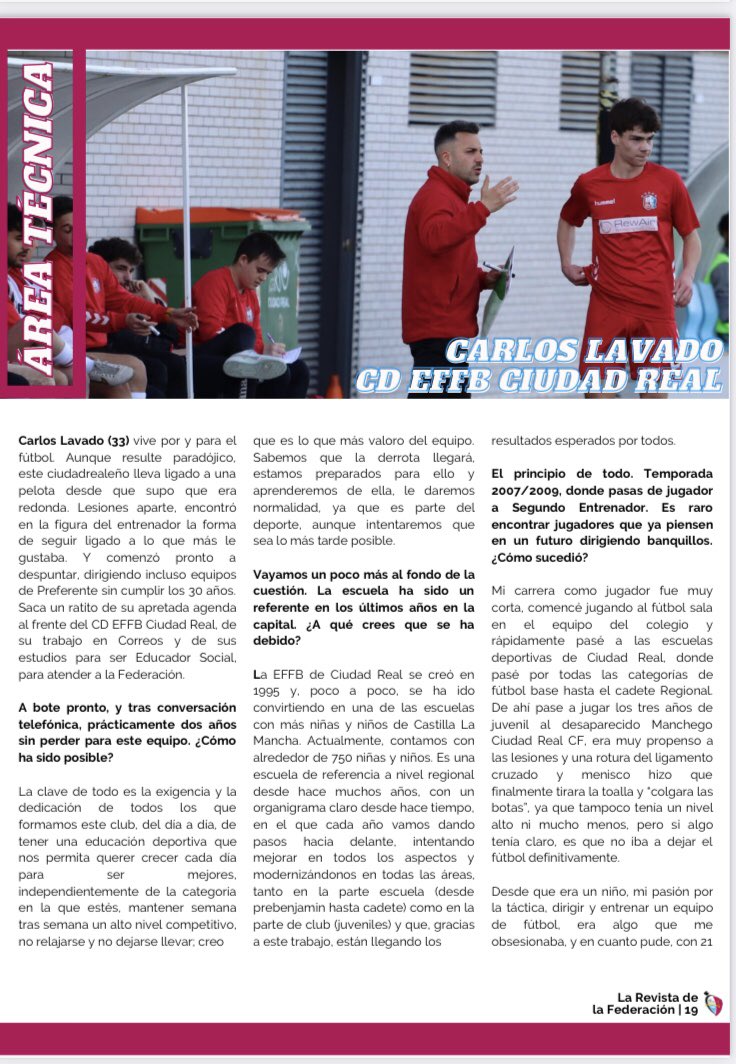 Carloslavado89's tweet photo. Gracias a la @ffcm_es por pensar en mi para la #revistaffcm en su edición de Abril y en especial a su jefe de prensa Juan Pablo 🔝. https://t.co/Pz5jADrh7T