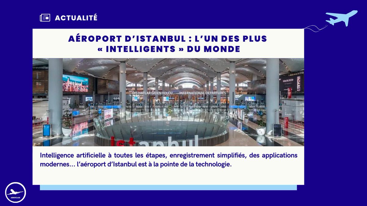 🛫 Et non, on ne vous partage pas uniquement des bons plans ici 😉

Saviez-vous que l'#IA s'était installé au sein de certains aéroport ? Celui d'Istanbul fait partie des plus "intelligents" du monde avec un parcours client à la pointe de la #technologie !

#mbadmb #aéroclass
