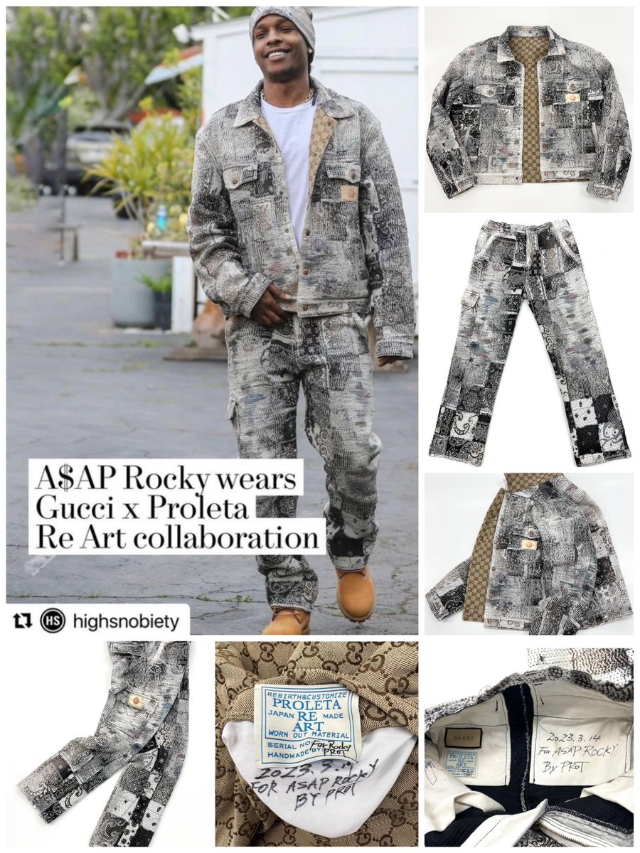 A$AP Rocky Wearing GucciXProleta Re Art  Collaboration 

UROBOROSXGGcanvas special set! Custom reversible jacket & cargo pants made for A$AP Rocky 

gucci 
guccivault 
proletareart