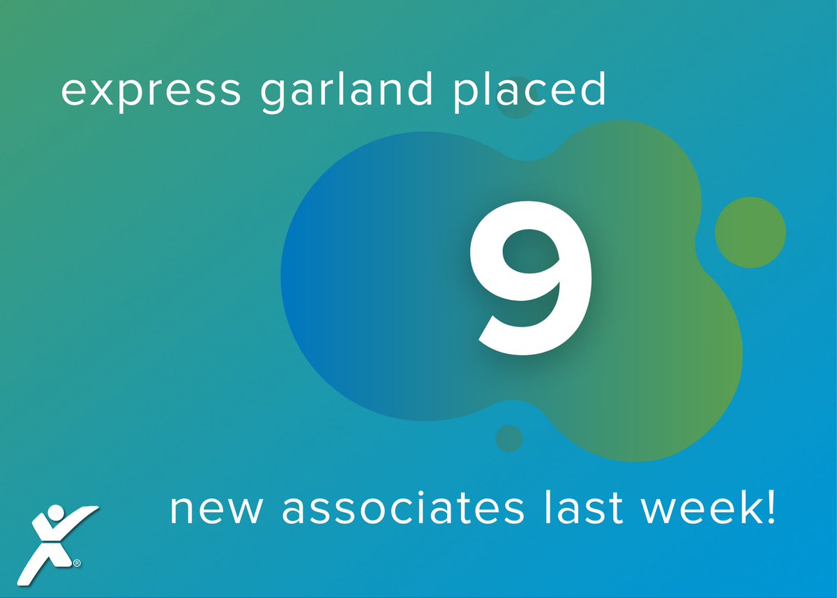 9 new people found a job last week with Express Garland! Give our office a call at 972-681-1609 to learn how you can be next!

#ExpressPros #NowHiring #NewJobs