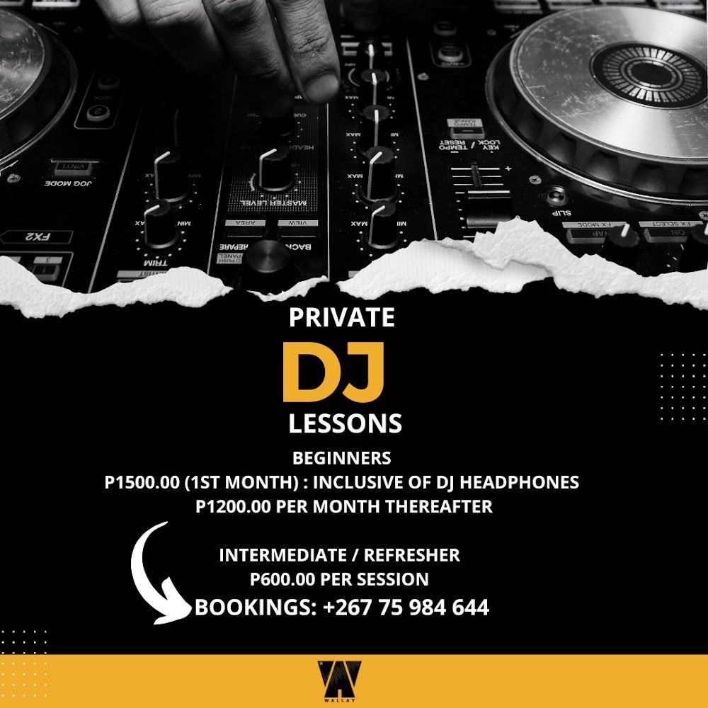 JusWallay's tweet photo. DJ LESSONS AVAILABLE 

• P1200/month for beginners 
• P600/lesson for refresher training

Choose your genre

📲: 75984644 https://t.co/V5iviTmzO9