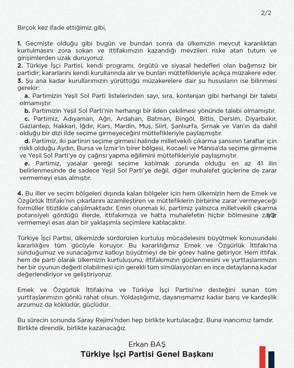 Sevgili arkadaşlar,
Bizim yoldaşlığımız da dayanışmamız da köklüdür. Kolay kolay yıkılmaz.
Sizlerle, belki az konuştuğumuz için oluşan soru işaretlerine dair kaleme aldığım mektubu paylaşmak istiyorum.
Gönlünüz ferah olsun.
Birlikte direndik, birlikte kazanacağız!