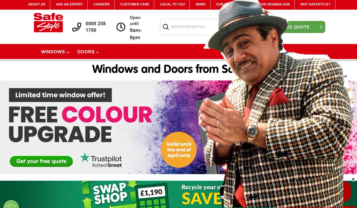 P9uys's tweet image. Transported back to the eighties by @safestyle
When told both yourself &amp;amp; your wife need to be present when we visit your home to give you a quotation… both decision makers there
Do you reckon they also have to phone the manager before leaving your house without a signed order 🤣