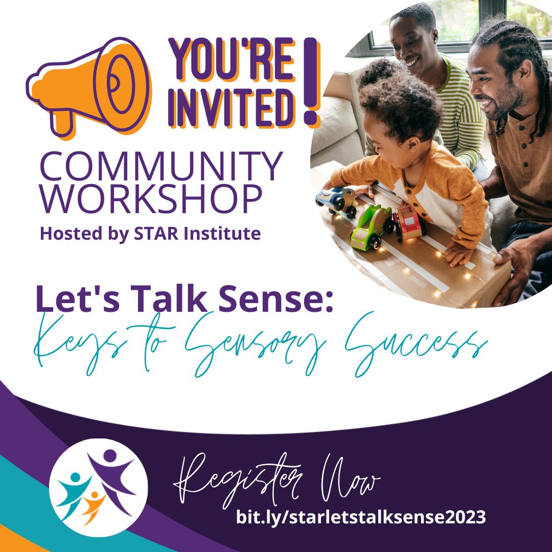 I LOVE learning from the folks at the @TheSTARInst. Their workshops are accessible, neurodiversity-affirming, and packed full of great sensory info. Check out “Let’s Talk Sense: Keys to Sensory Success” April 25-27th from 6:30-7:30p. REGISTER: ow.ly/svKL50Nz2q5