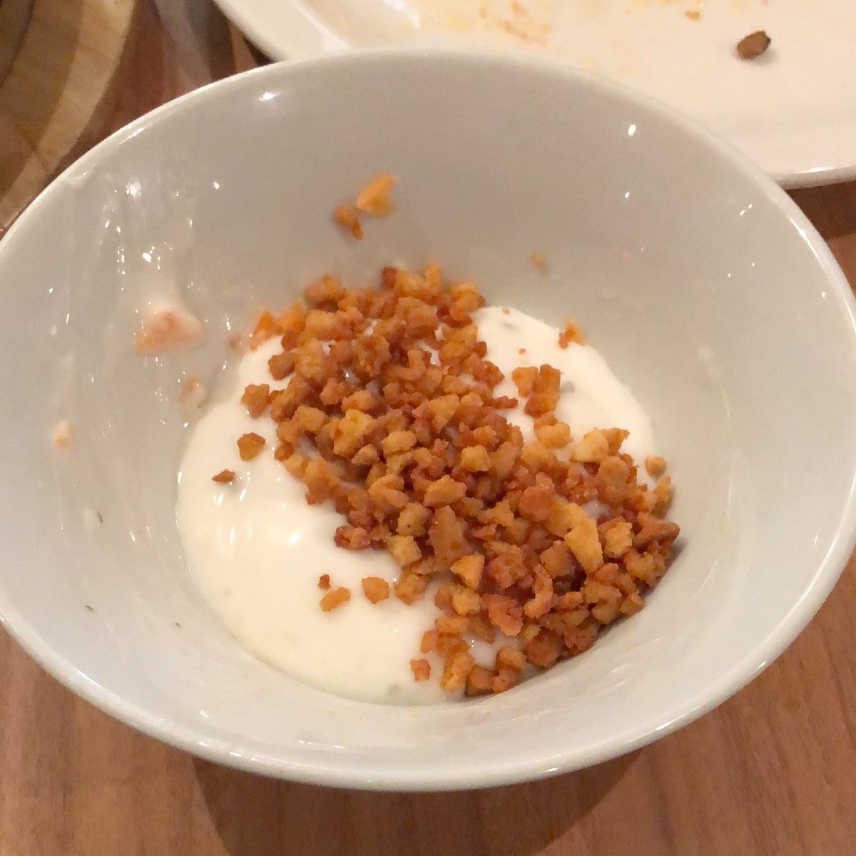 themathsbazaar's tweet image. The purest form of the #PizzaHutSaladBowl, the Platonic ideal, the Ubermensch if you will  #BlueCheeseSauce #BaconBits