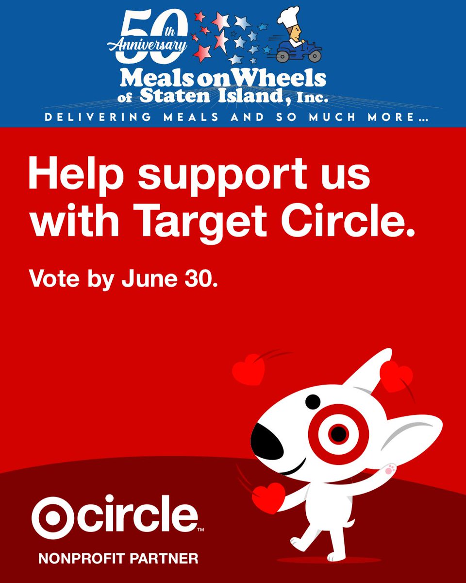 MealsOnWheelsSI's tweet photo. Have you heard?  We're a part of the Target Circle Campaign!  Click the link to select Meals On Wheels of Staten Island to help us raise funds now through June 30th!
https://t.co/WAmUf63NSy https://t.co/8bNgGSIJps