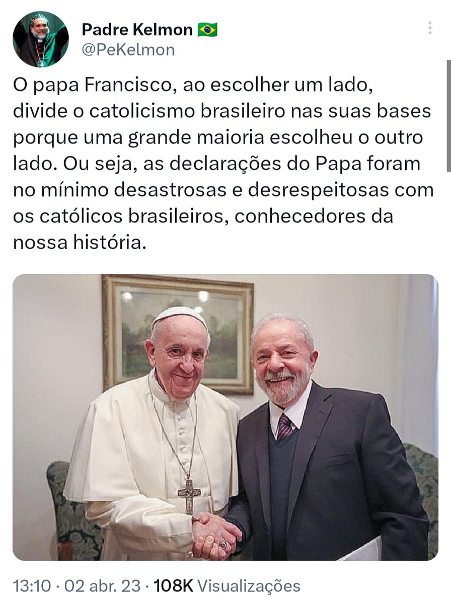 O canditado padre que não é padre criticou o PAPA!!!!!! Me fala se o Brasil é para amadores?