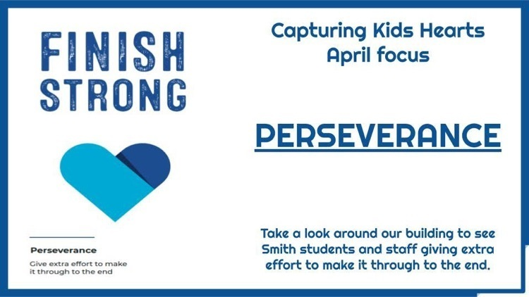 Smith_Seabees's tweet photo. During April #SmithSeabees are focusing on PERSEVERANCE. Students and staff are giving extra effort to make it through to the end. Ask your student about our monthly focus and look around our building to see this character trait in action. ๐๐ #ckh @absspublic @ckhflippengroup https://t.co/0Tlu2UZvqS