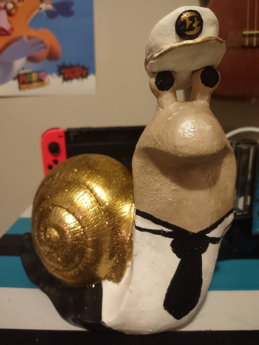 YourLocalKia's tweet photo. I wanted to wait to tweet about PAX until this was done, but I had an absolute BLAST at @Failboat103's Fight Mii panel. So, I decided to paint the lil guy I got! I based it off the outfit he wore to the panel &amp; I think it turned out pretty good!

Meet Snailboat :)
#FailboatFanart https://t.co/coK8TqPB8D